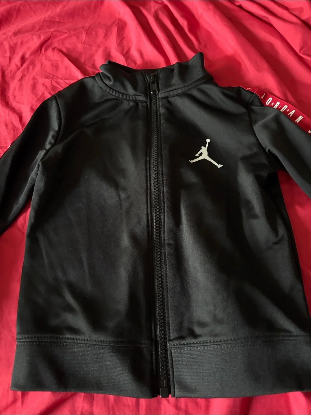 Jordan Black Jogging Set with Red and White Accents